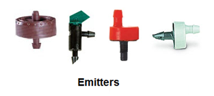 Four Different Drip Emitters